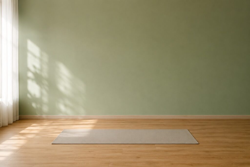 free-wall-Pilates- workout-just-wall-and-small mat