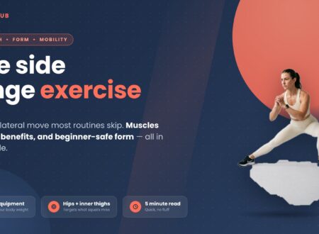 Woman performing the side lunges exercise, demonstrating proper form for muscle strength and beginner safety