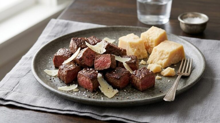 steak cubes with cheese snack box