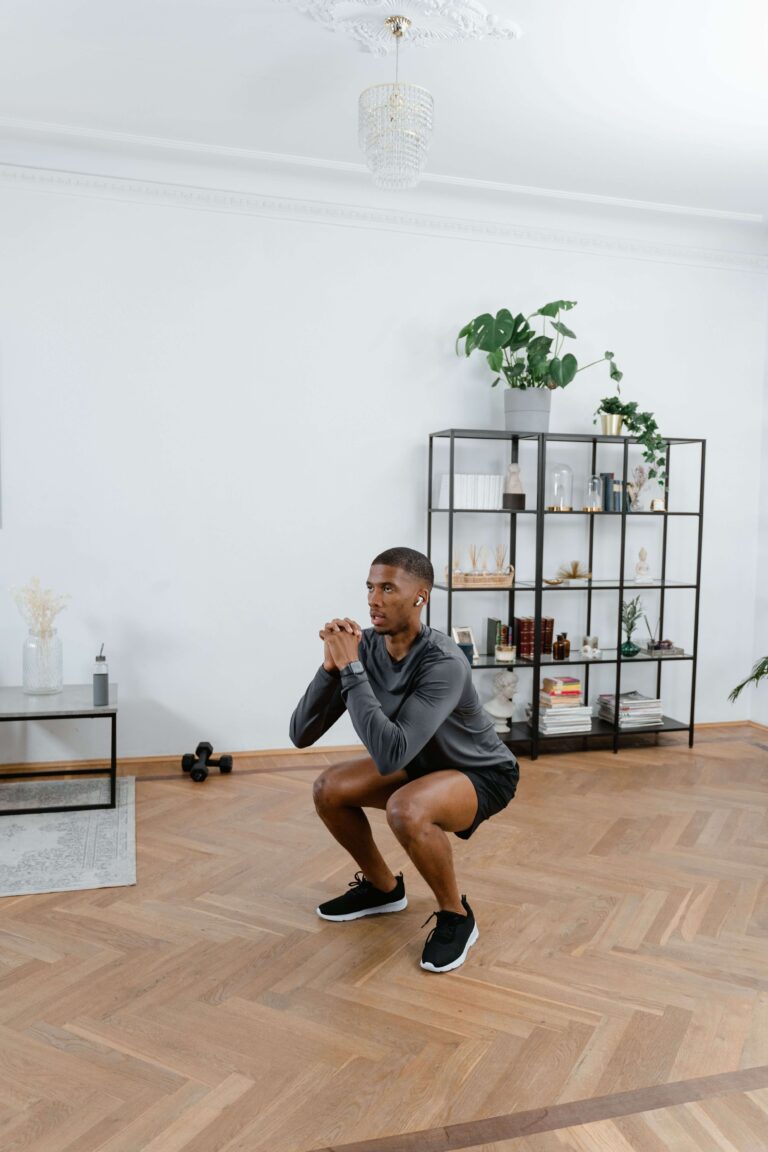 proper bodyweight squat form for a weekend workout
