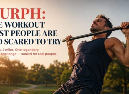 Man performing pull-ups outdoors as part of the Murph workout