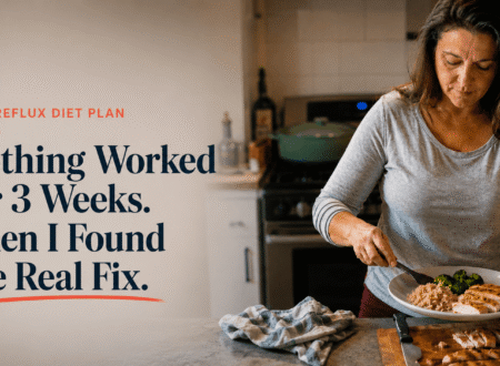 Woman preparing a n acid reflux diet plan friendly dinner early in the evening