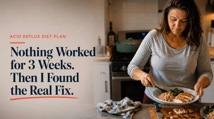 Woman preparing a n acid reflux diet plan friendly dinner early in the evening