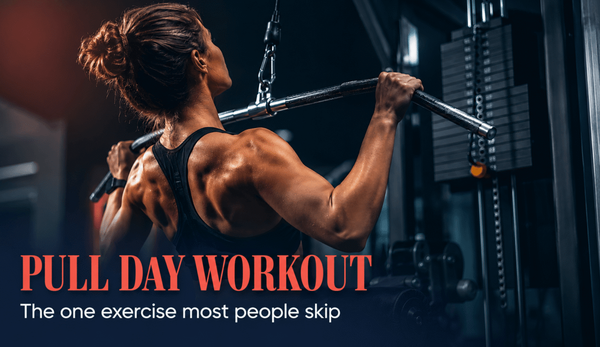Person performing a straight-arm cable pulldown during a pull day workout to build back and lat strength