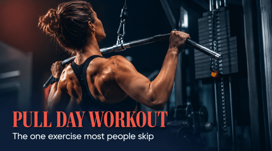 Person performing a straight-arm cable pulldown during a pull day workout to build back and lat strength