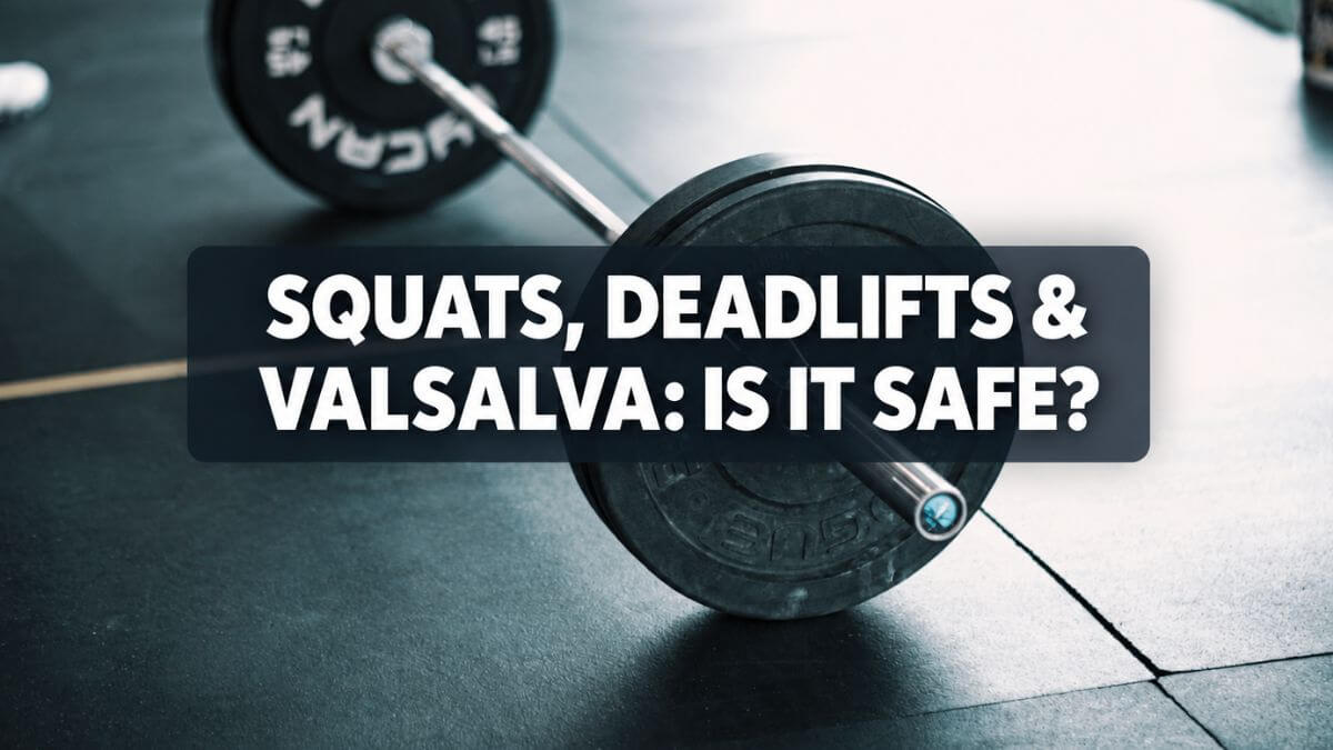 Man bracing for a heavy barbell lift, illustrating the varicocele, Valsalva, squats and deadlifts connection