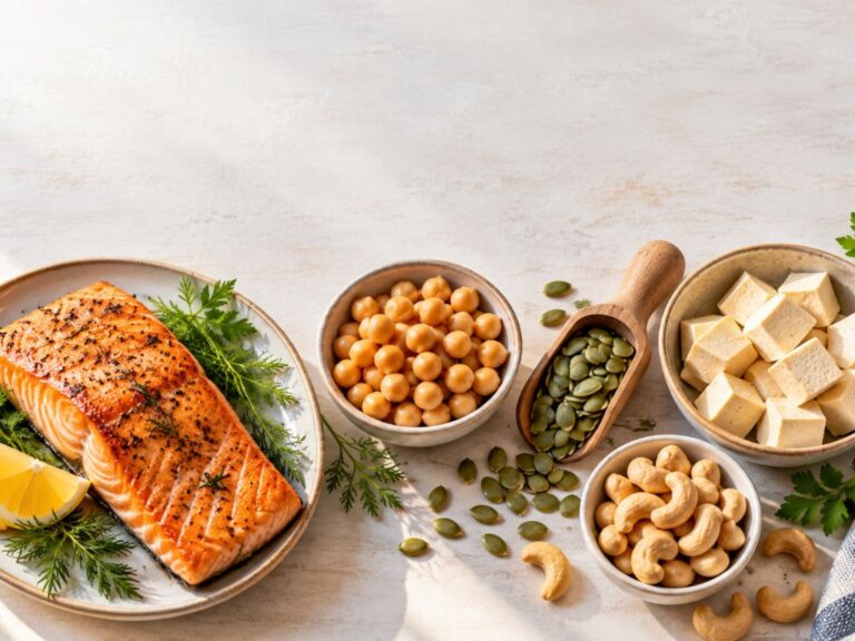 Protein and zinc rich foods like salmon, chickpeas and pumpkin seeds for lymphatic health