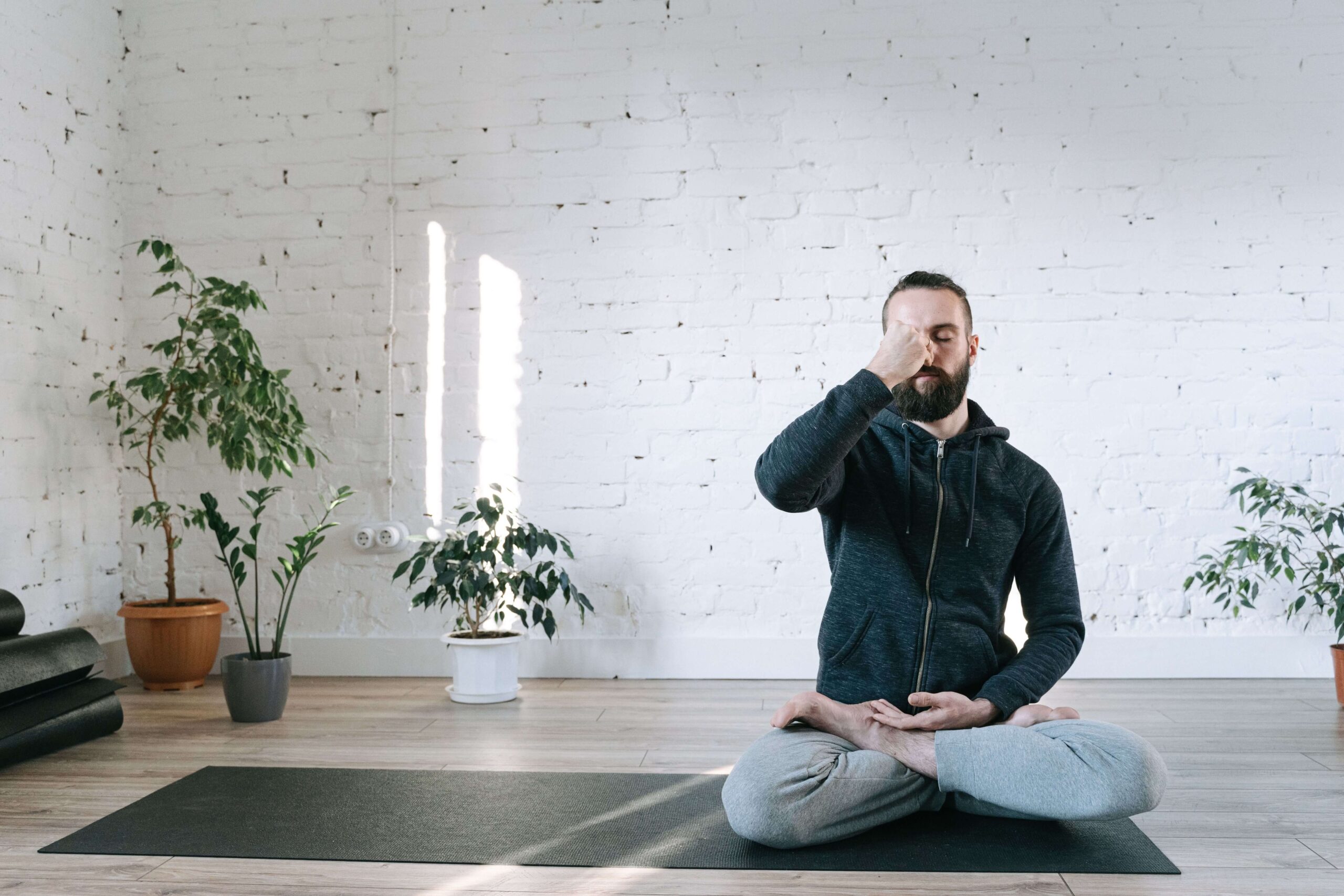 Demonstrating the 4-7-8 Deep breathing exercises for lowering blood pressure
